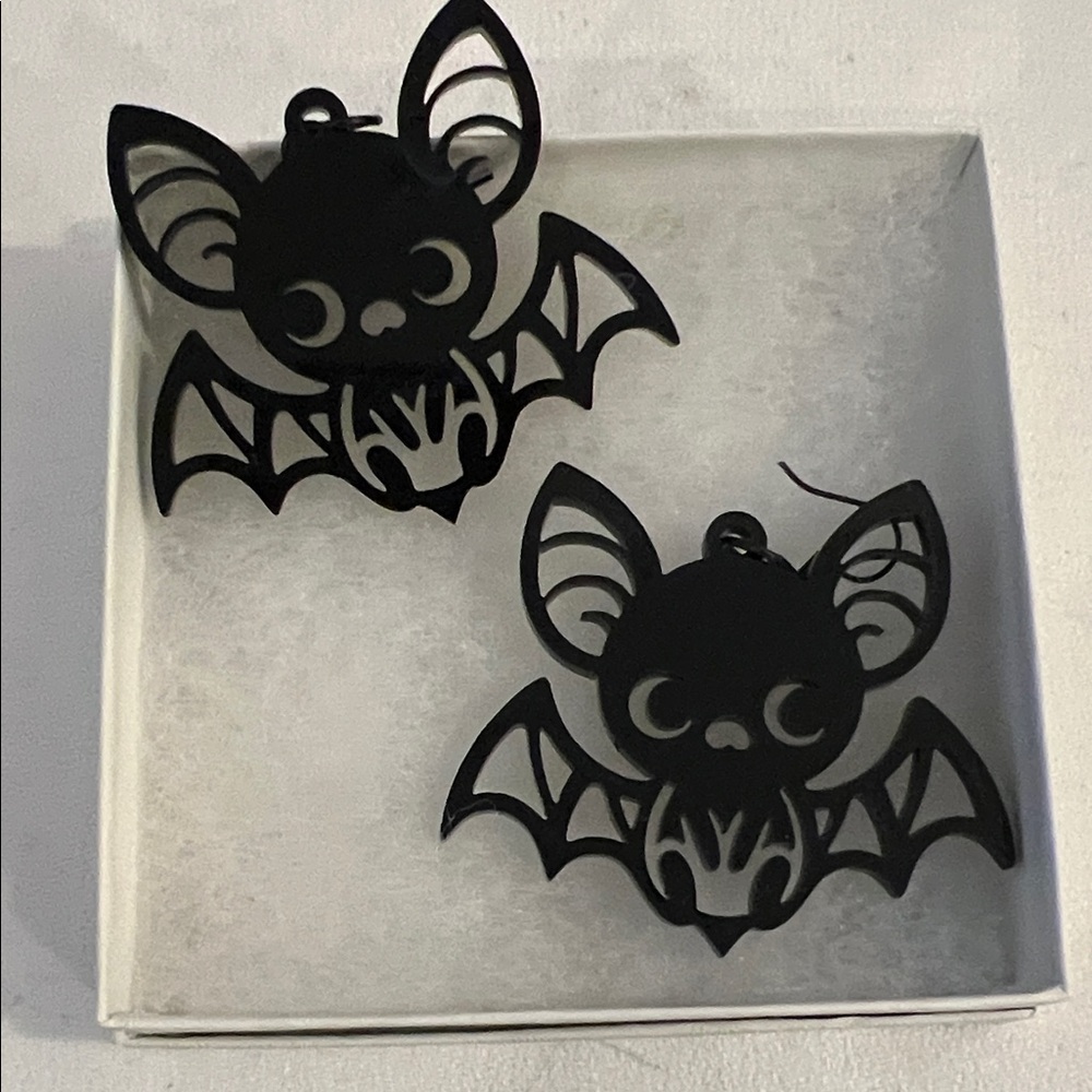 Black Bat Earrings